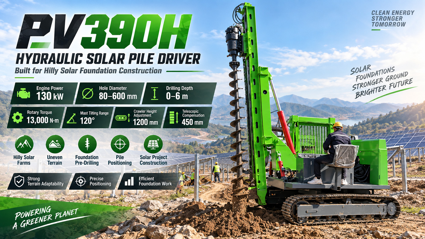 PV390H Сваебойная установка для фотоэлектрических свай