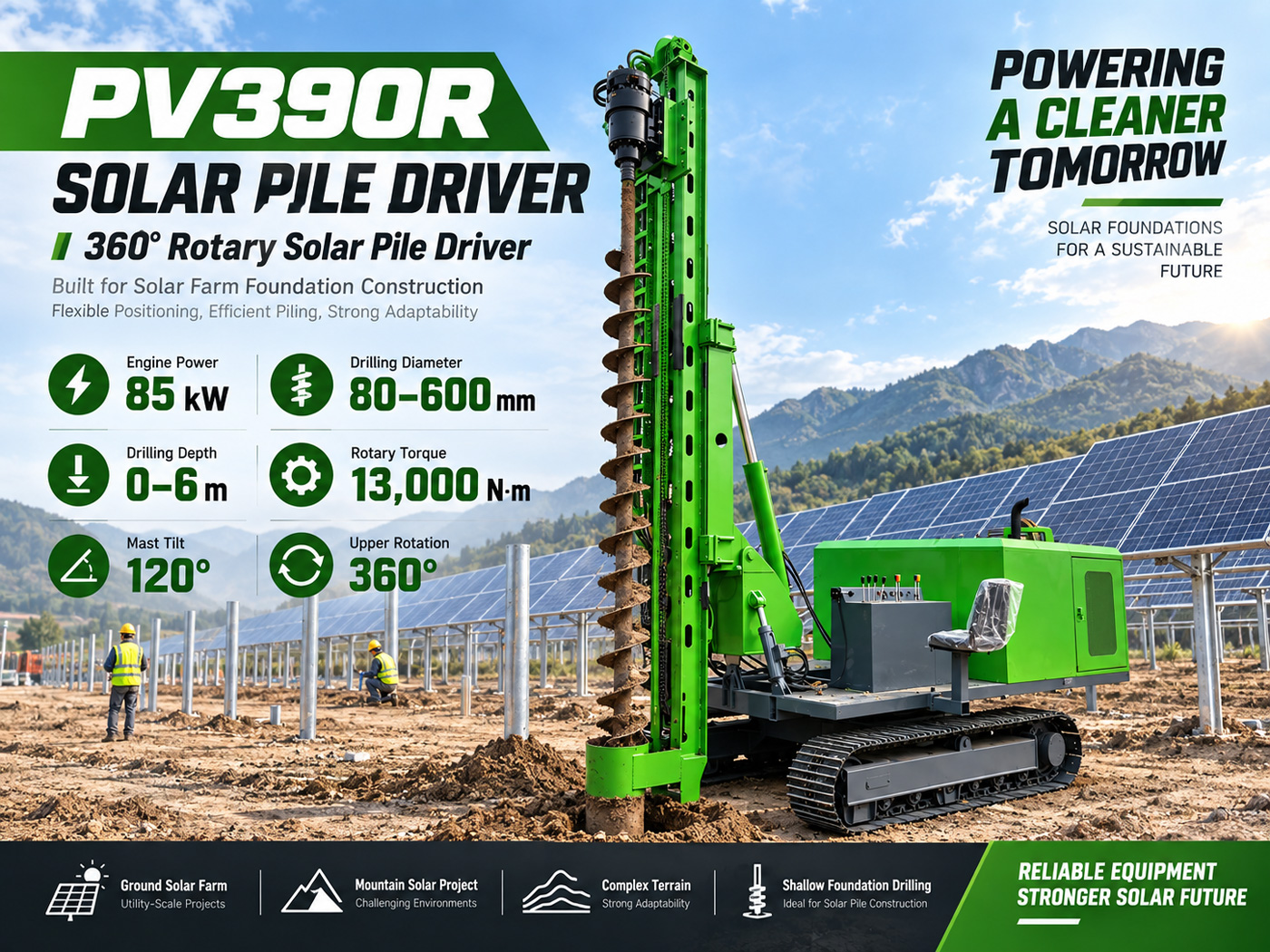 PV390R Сваебойная установка для фотоэлектрических свай