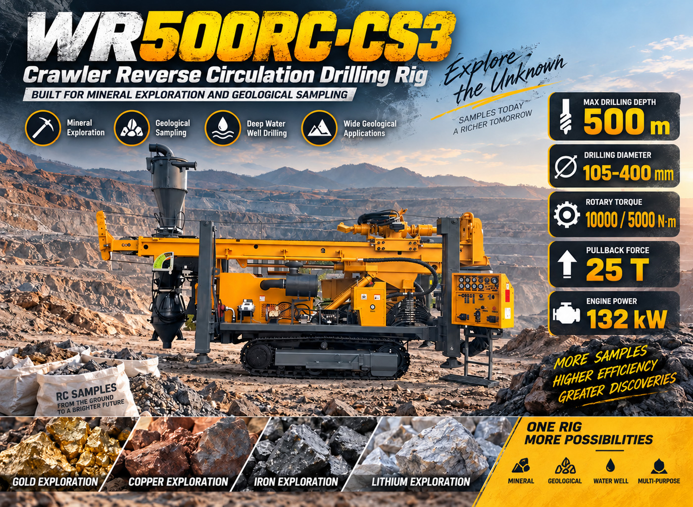 WR500RC-CS3 Буровая установка обратной циркуляции