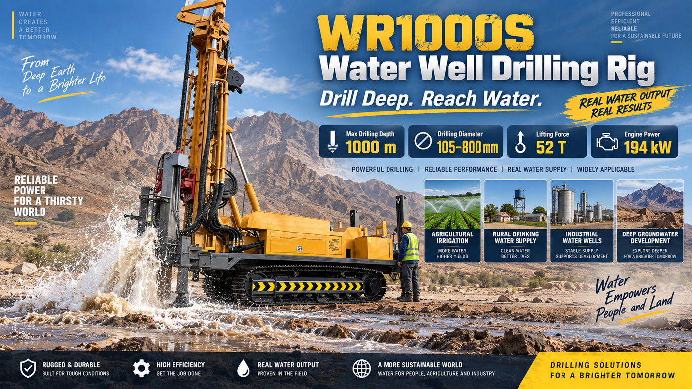 WR1000S Гусеничная буровая установка для водяных скважин