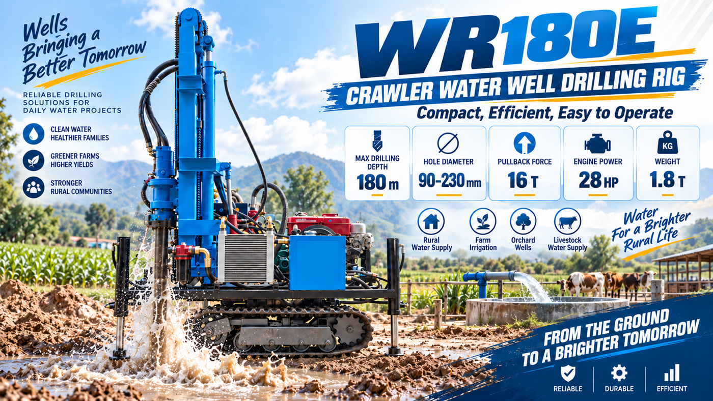 WR180E Гусеничная буровая установка для водяных скважин