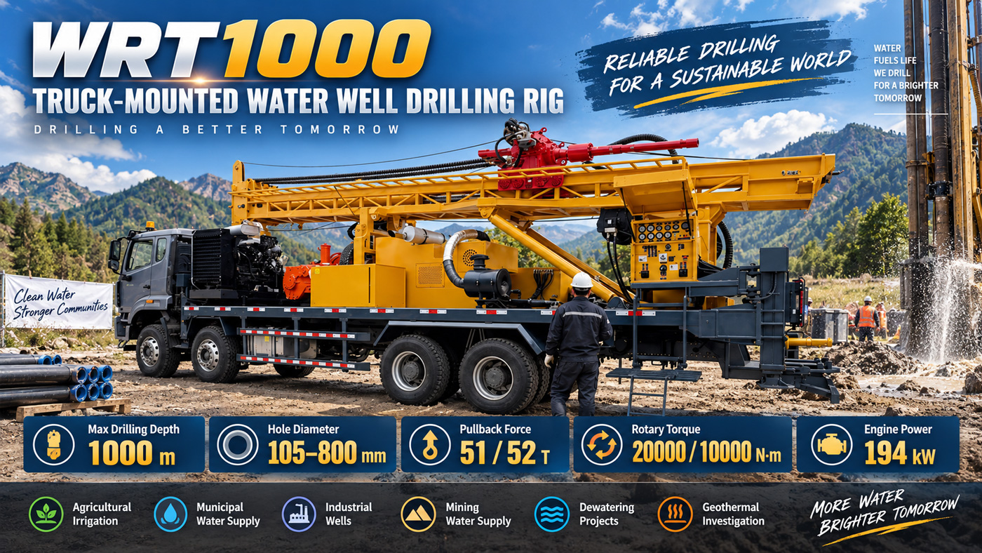 WRT1000 Автомобильная буровая установка для водяных скважин