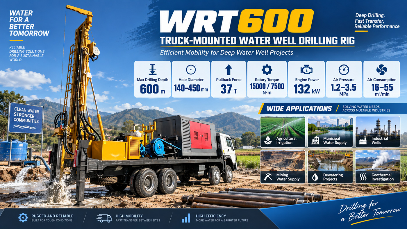 WRT600 Автомобильная буровая установка для водяных скважин